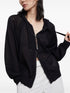 zip-up hooded cardigan